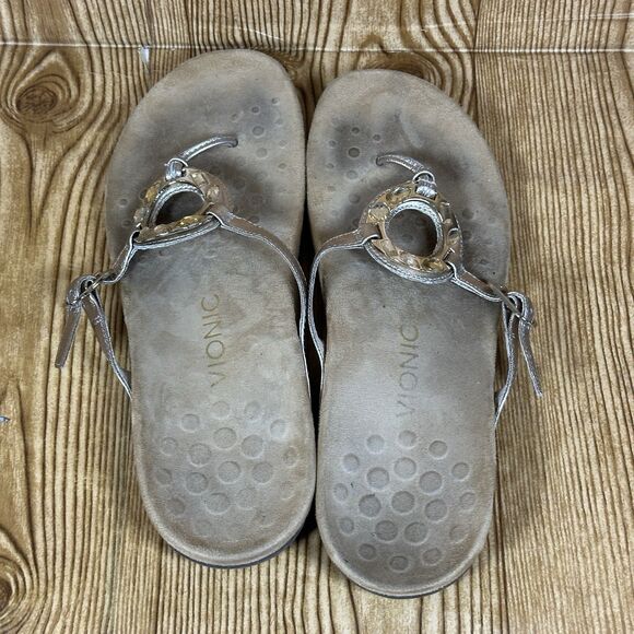 Vionic Ricci Orthaheel Womens Size 9 Gold Casual Slipper Flip Flop Thong Sandals - Picture 5 of 11